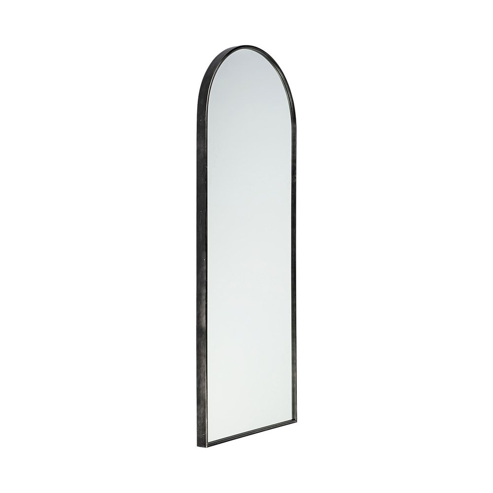 Black Metal Arch Framed Full Length Hanging Mirror - 70-inch