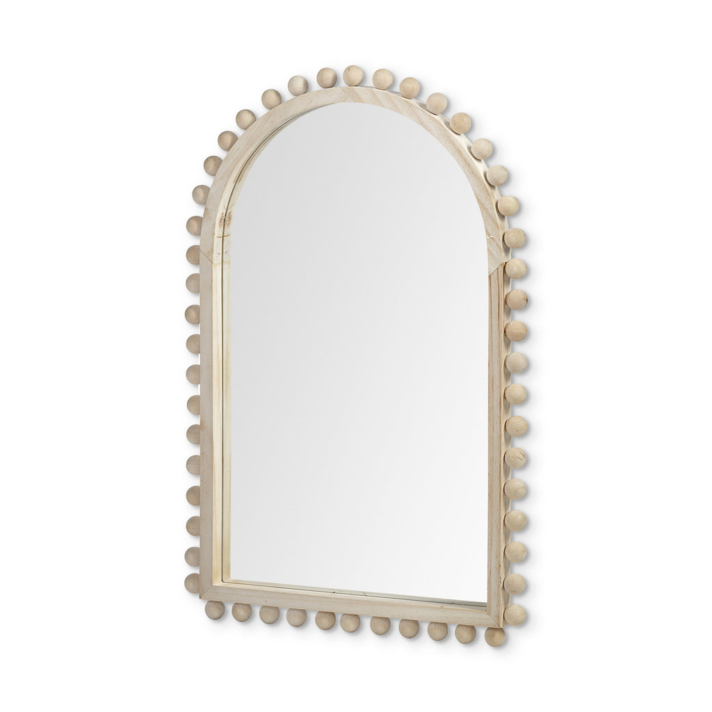 Natural Arch Wood Framed Accent Mirror - 35-inch