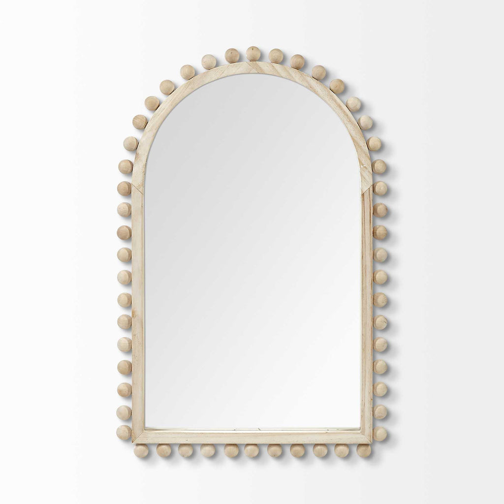 Natural Arch Wood Framed Accent Mirror - 35-inch