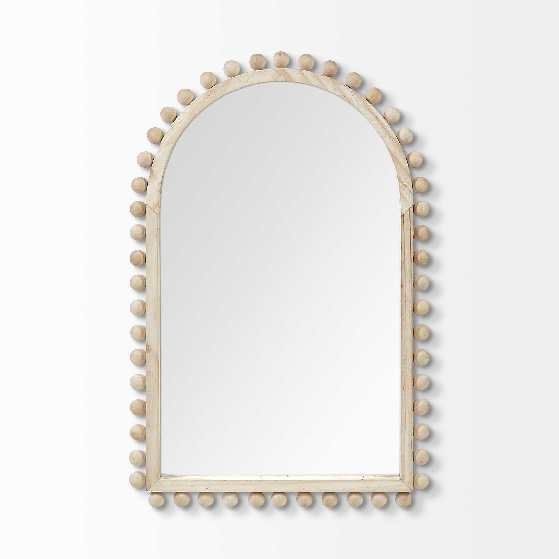 Natural Arch Wood Framed Accent Mirror - 35-inch