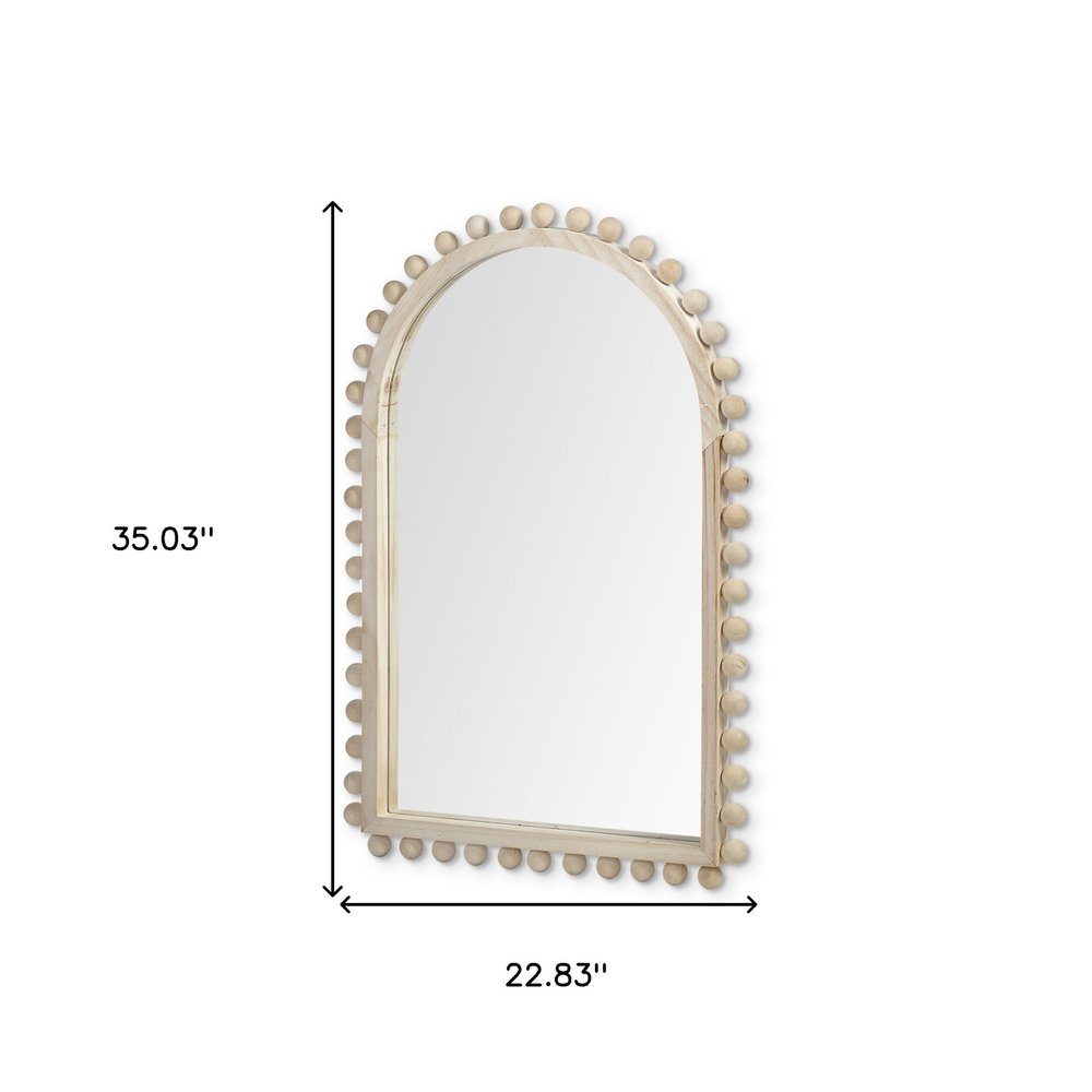 Natural Arch Wood Framed Accent Mirror - 35-inch