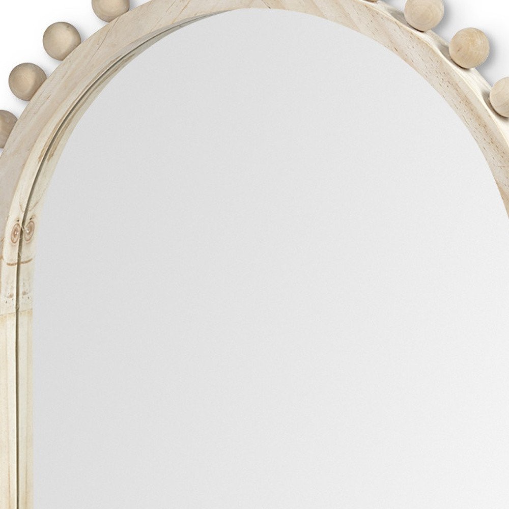 Natural Arch Wood Framed Accent Mirror - 35-inch