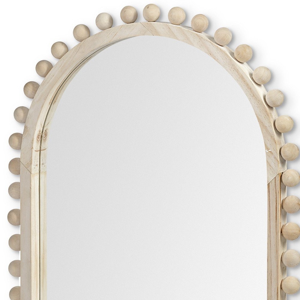 Natural Arch Wood Framed Accent Mirror - 35-inch