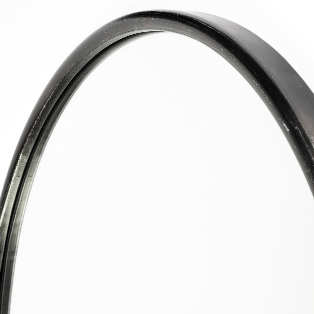 Black Oval Metal Framed Accent Mirror - 36-inch
