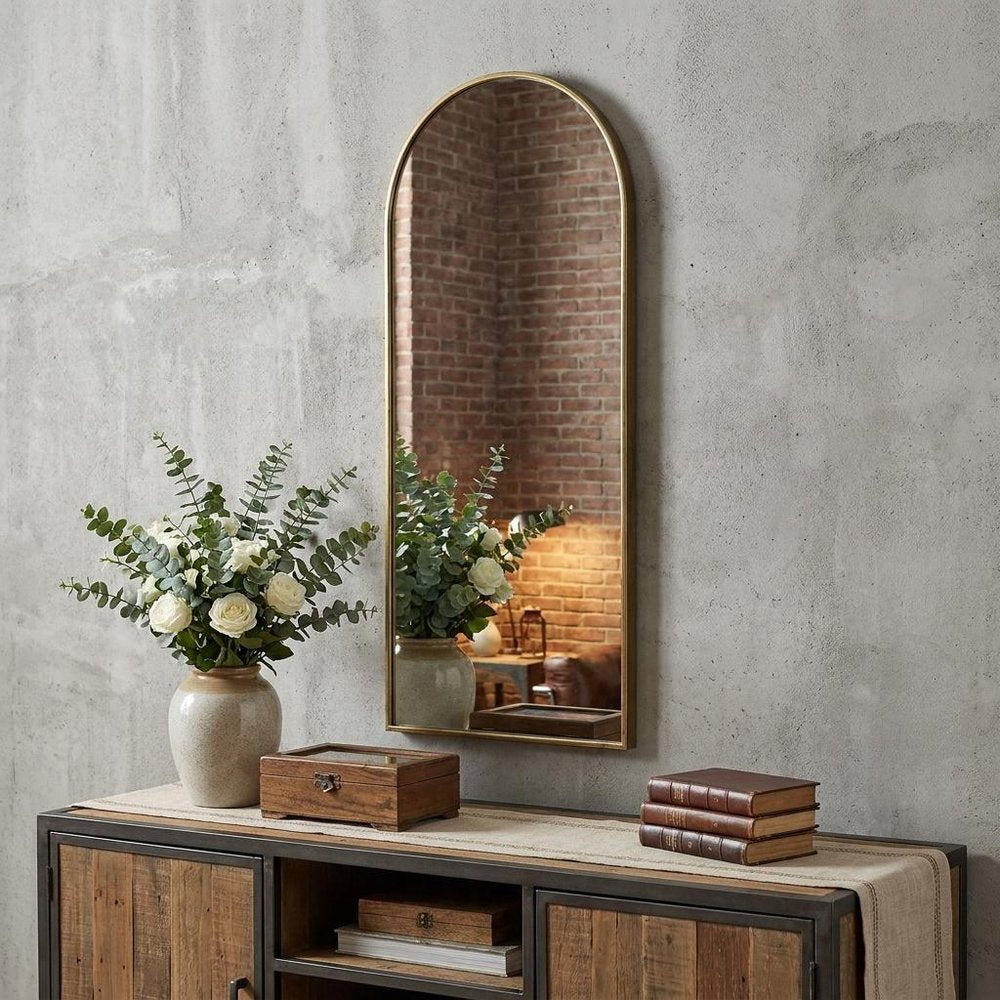 Gold Arch Metal Framed Accent Mirror - 70-inch