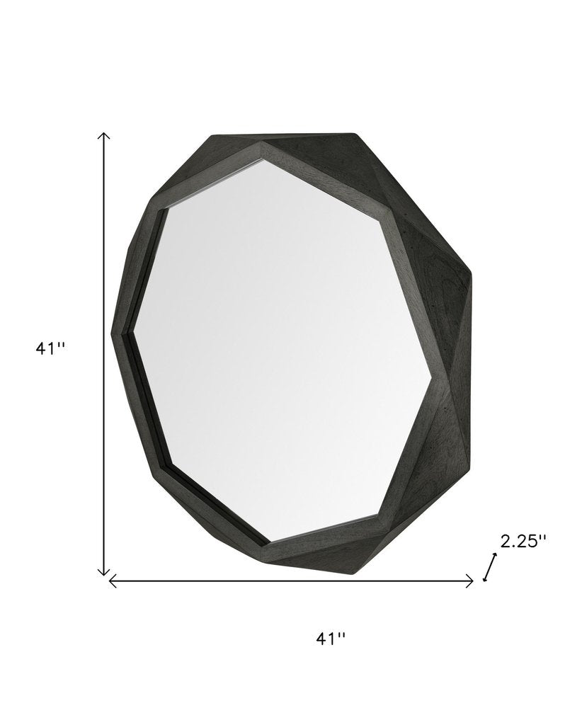 Black Solid Wood Octagon Framed - 41-inch
