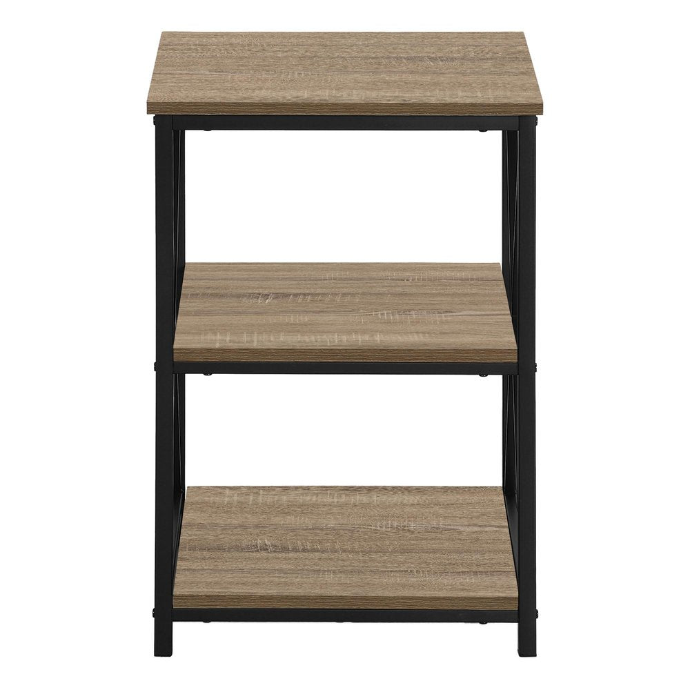 Rectangular Dark Taupe Black Metal Accent Table - 26-inch