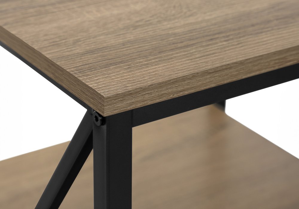 Rectangular Dark Taupe Black Metal Accent Table - 26-inch