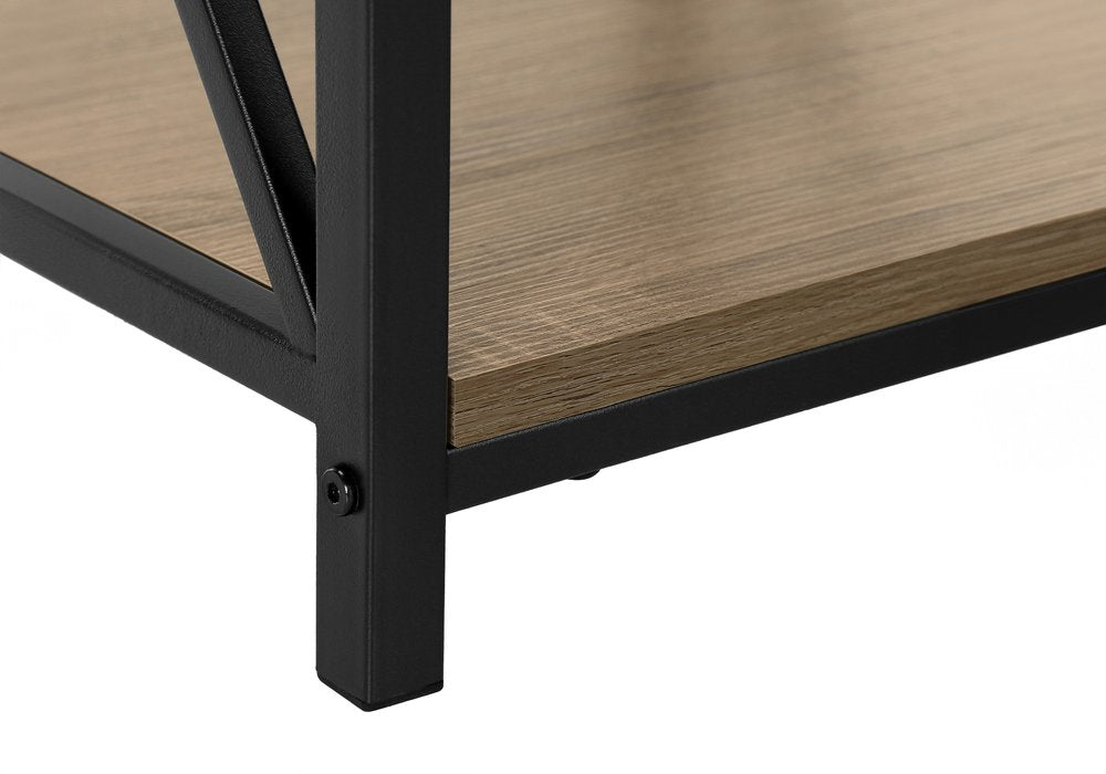 Rectangular Dark Taupe Black Metal Accent Table - 26-inch