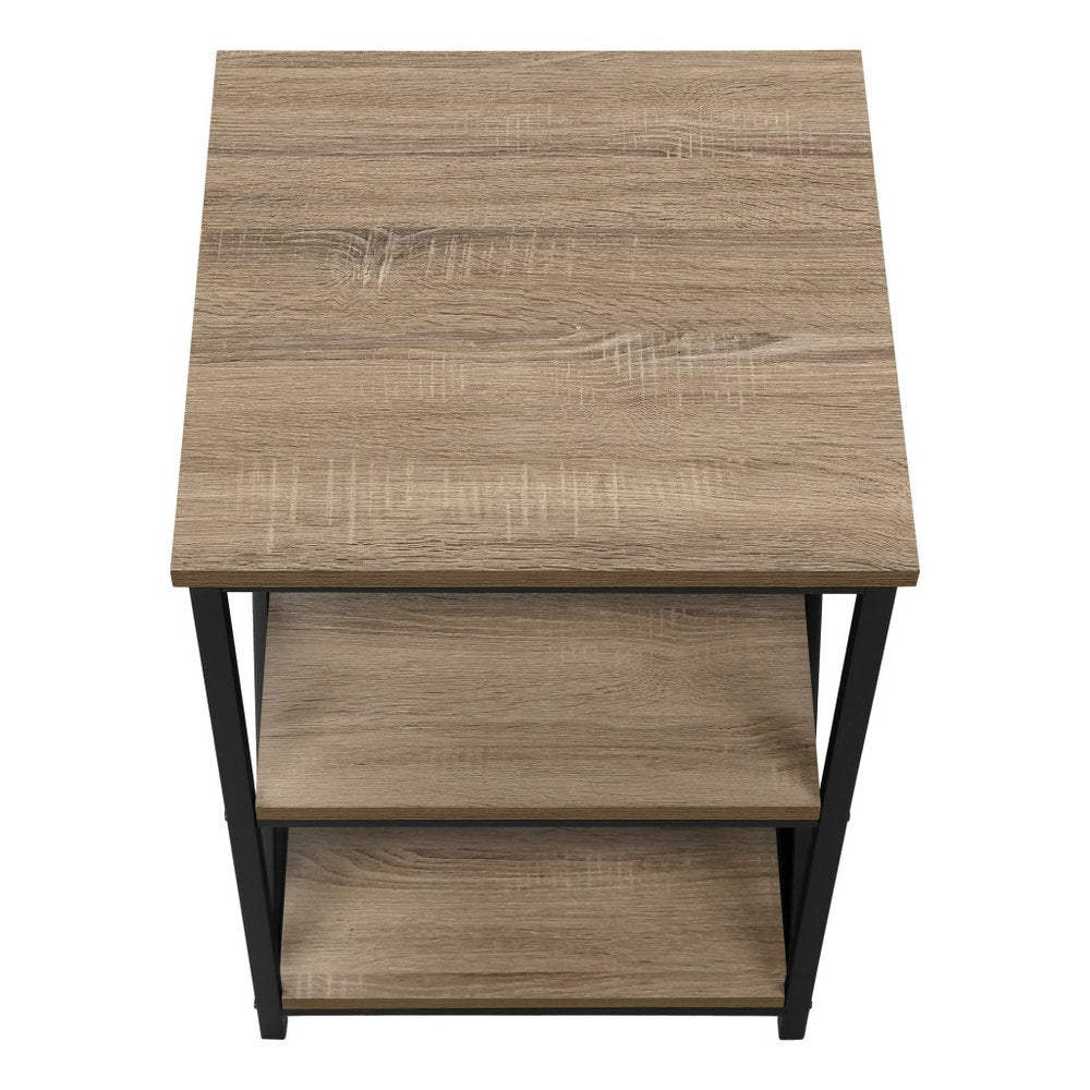 Rectangular Dark Taupe Black Metal Accent Table - 26-inch