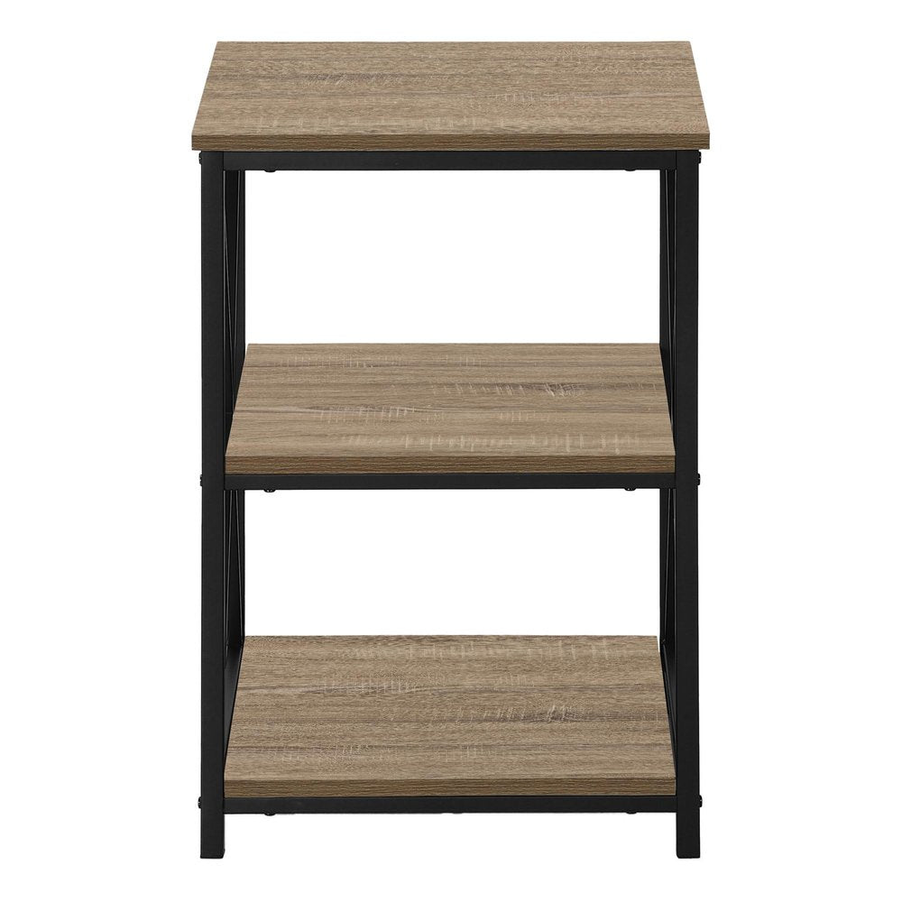 Rectangular Dark Taupe Black Metal Accent Table - 26-inch