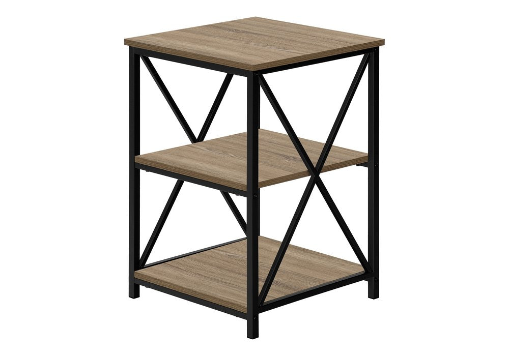 Rectangular Dark Taupe Black Metal Accent Table - 26-inch