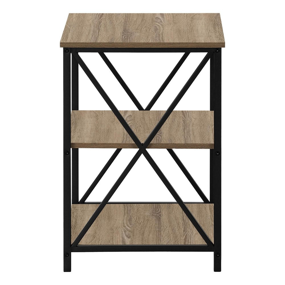 Rectangular Dark Taupe Black Metal Accent Table - 26-inch