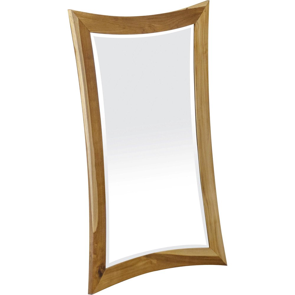 Brown Abstract Wood Framed Bathroom Vanity Mirror - 35-inch