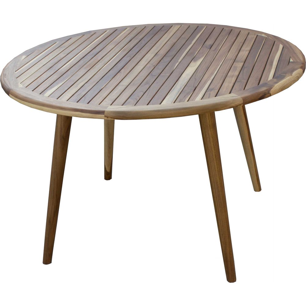 Natural Rounded Solid Wood Outdoor Dining Table - 36-inch