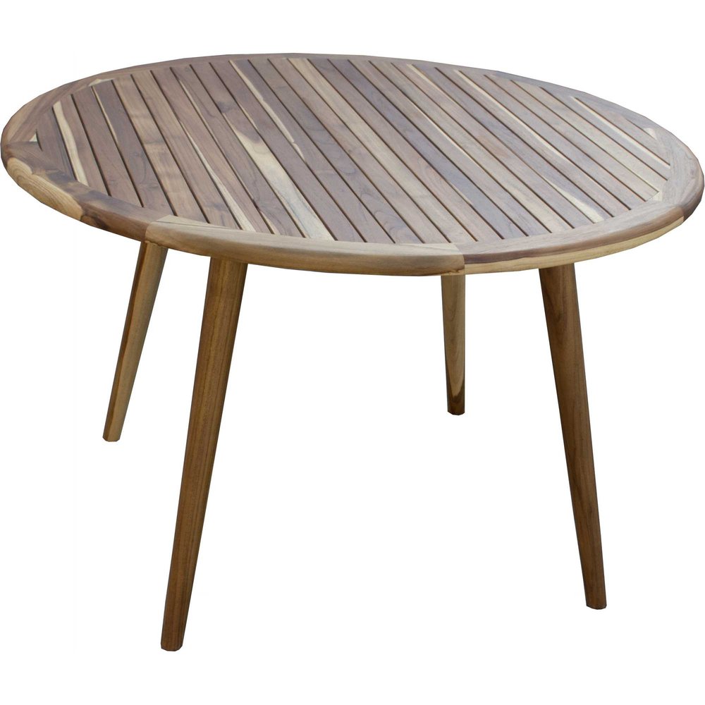 Natural Rounded Solid Wood Outdoor Dining Table - 36-inch