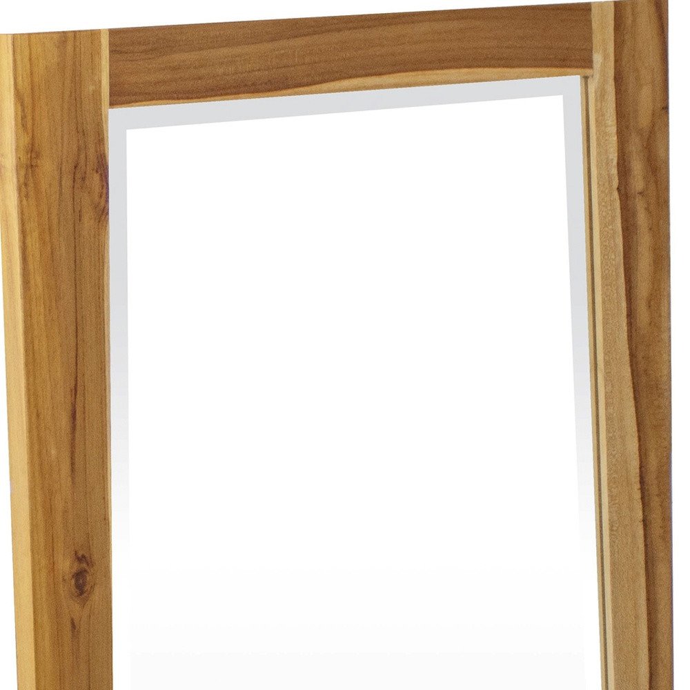 Brown Wood Accent Mirror - 35-inch