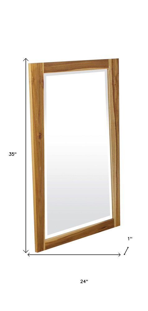 Brown Wood Accent Mirror - 35-inch