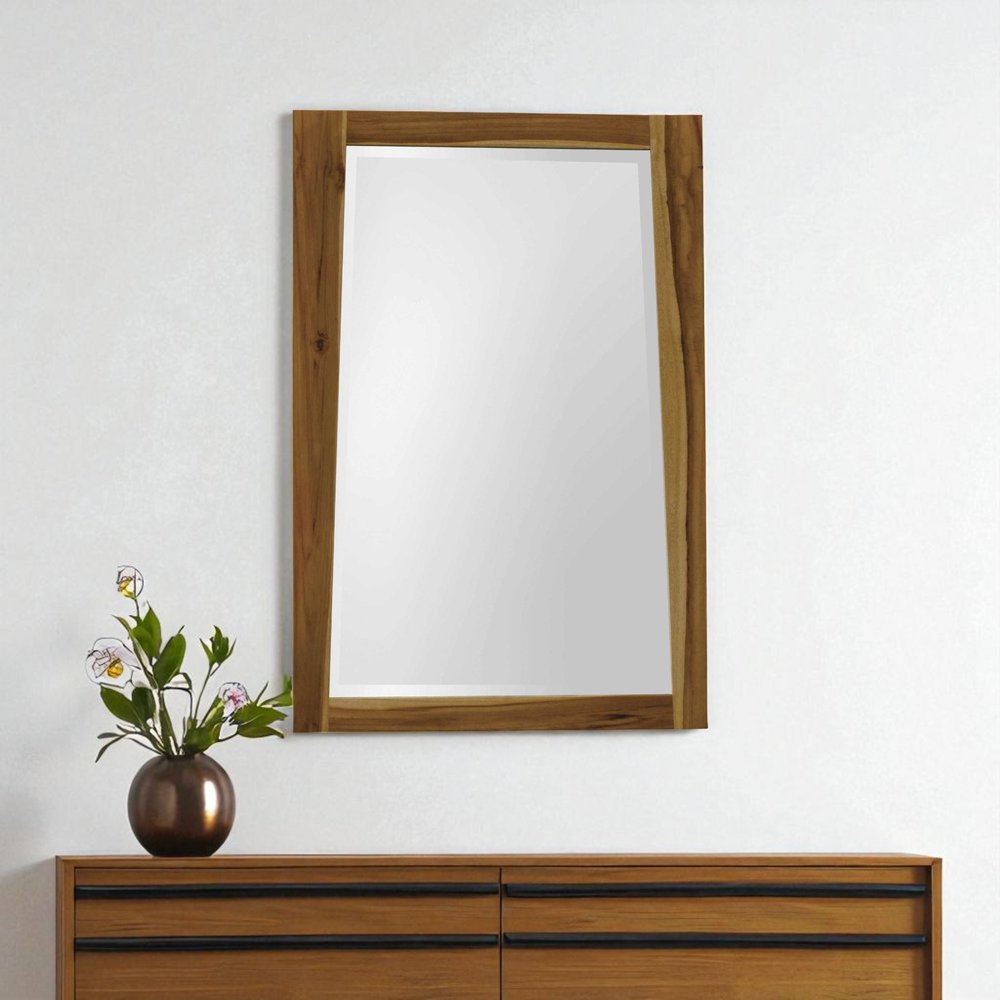 Brown Wood Accent Mirror - 35-inch