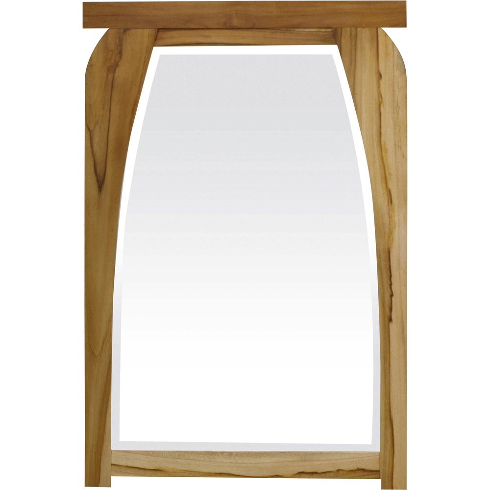Natural Solid Wood Framed Accent Mirror - 35-inch