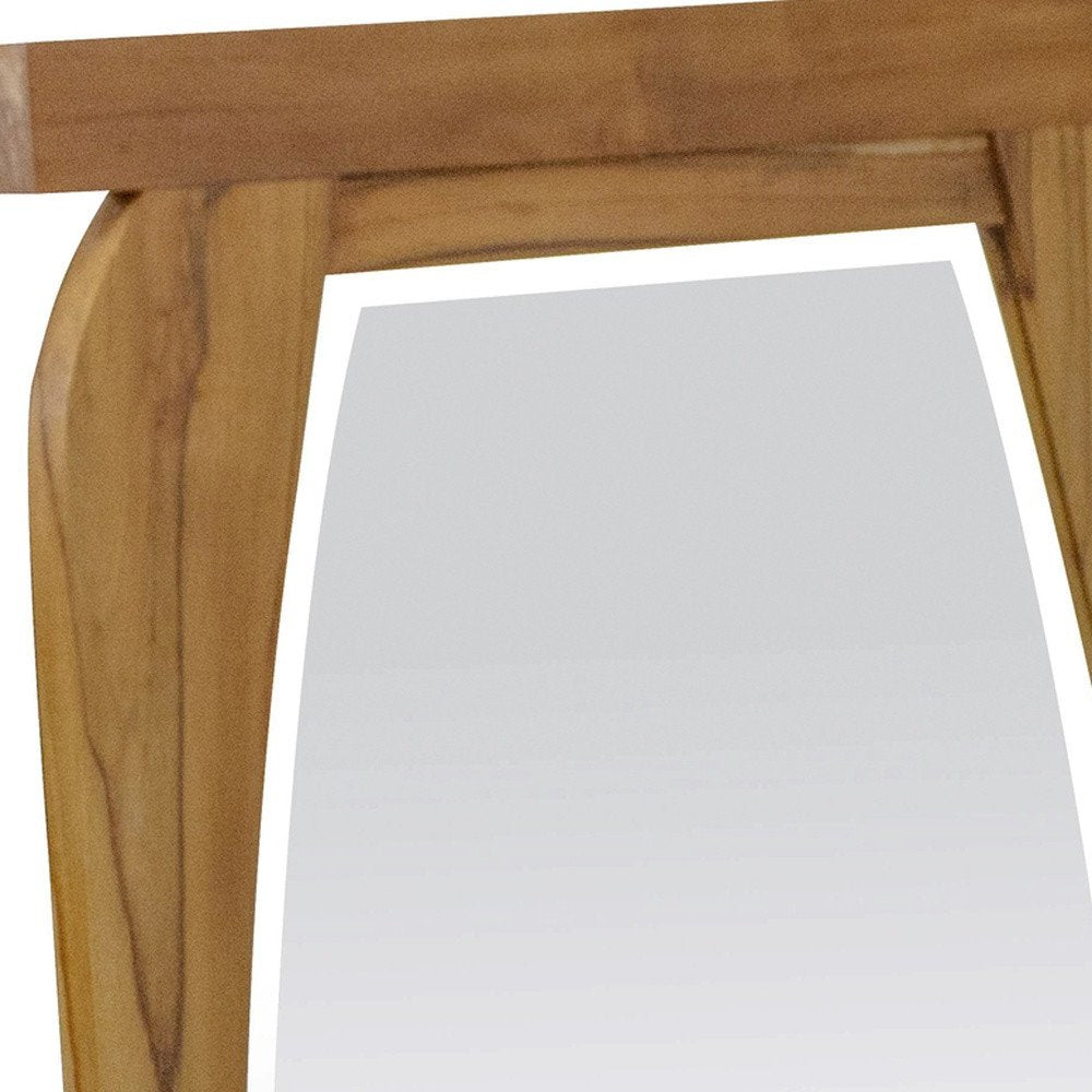 Natural Solid Wood Framed Accent Mirror - 35-inch
