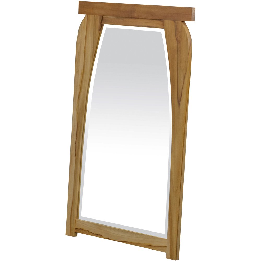 Natural Solid Wood Framed Accent Mirror - 35-inch