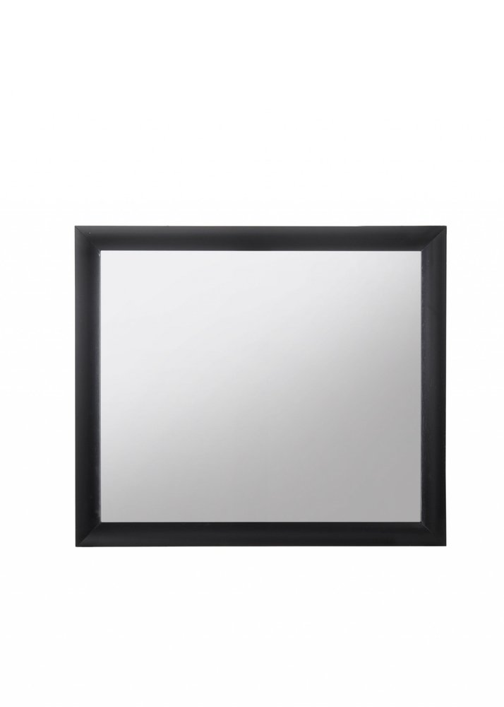 Black Square Wood Framed Mounted Dresser Mirror - 35-inch