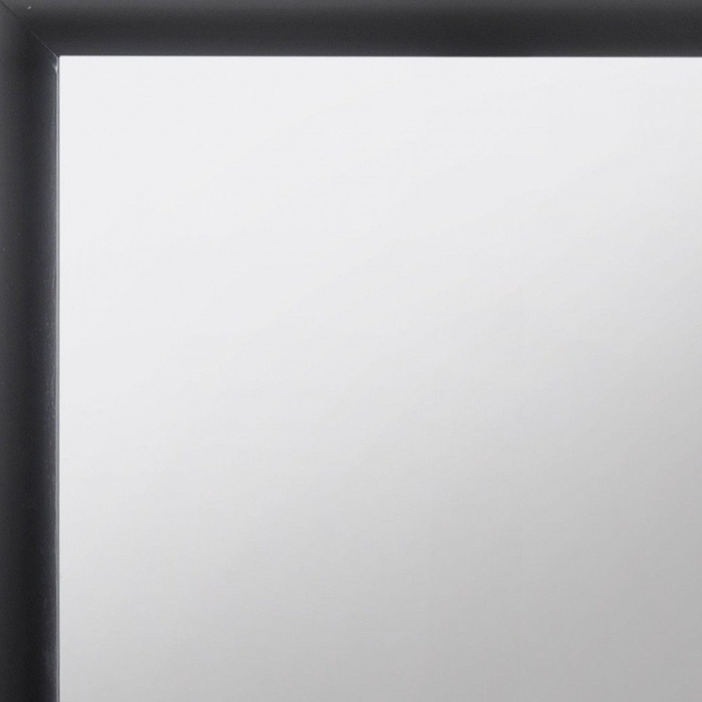 Black Square Wood Framed Mounted Dresser Mirror - 35-inch