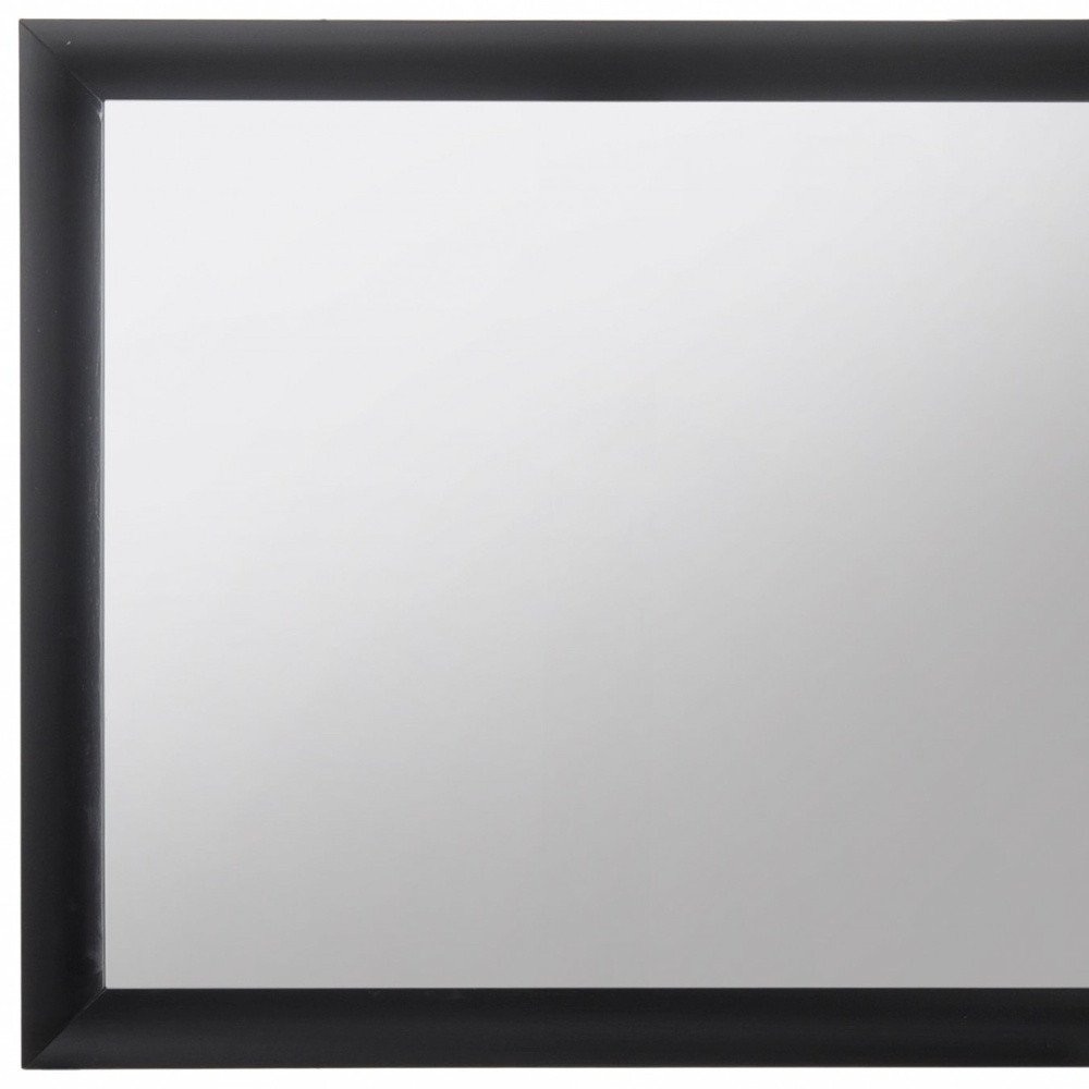 Black Square Wood Framed Mounted Dresser Mirror - 35-inch