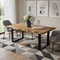 Brown and Black Solid Wood Sled Base Dining Table - 63-inch