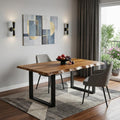 Brown and Black Solid Wood Sled Base Dining Table - 68-inch