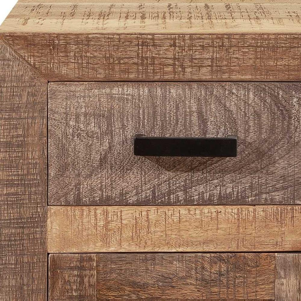 Brown Solid Wood Square End Table with Drawer - 26-inch