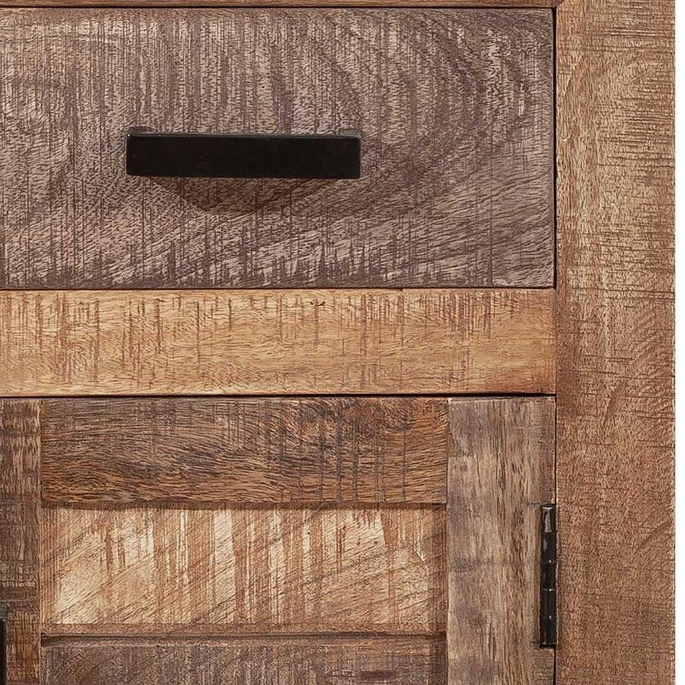Brown Solid Wood Square End Table with Drawer - 26-inch
