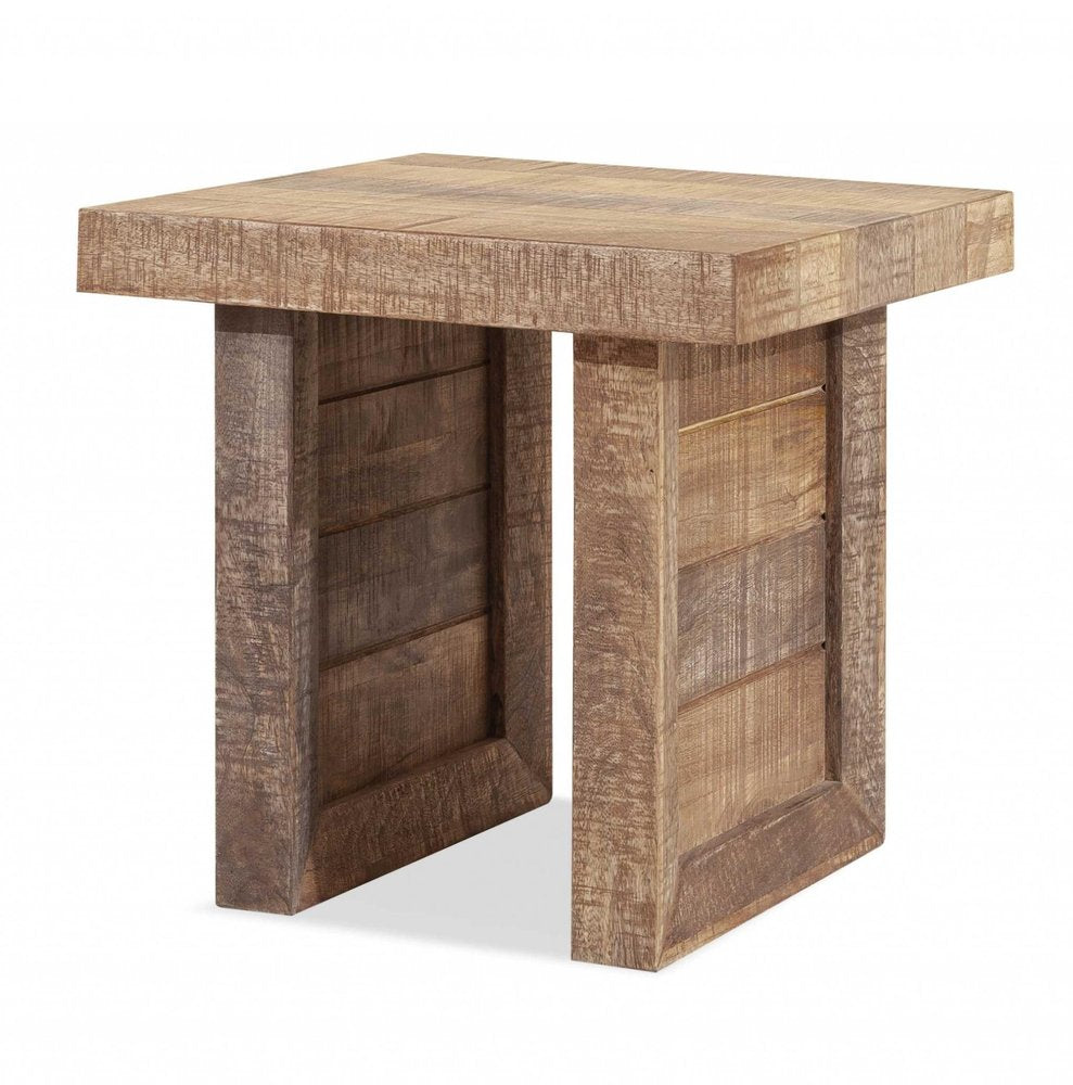 Brown Solid Wood Square End Table - 20-inch