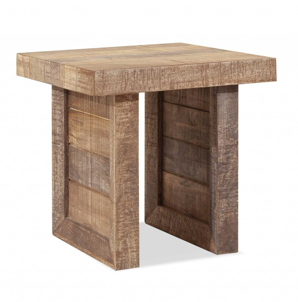 Brown Solid Wood Square End Table - 20-inch