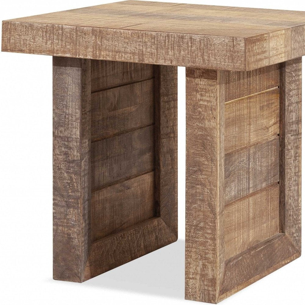 Brown Solid Wood Square End Table - 20-inch