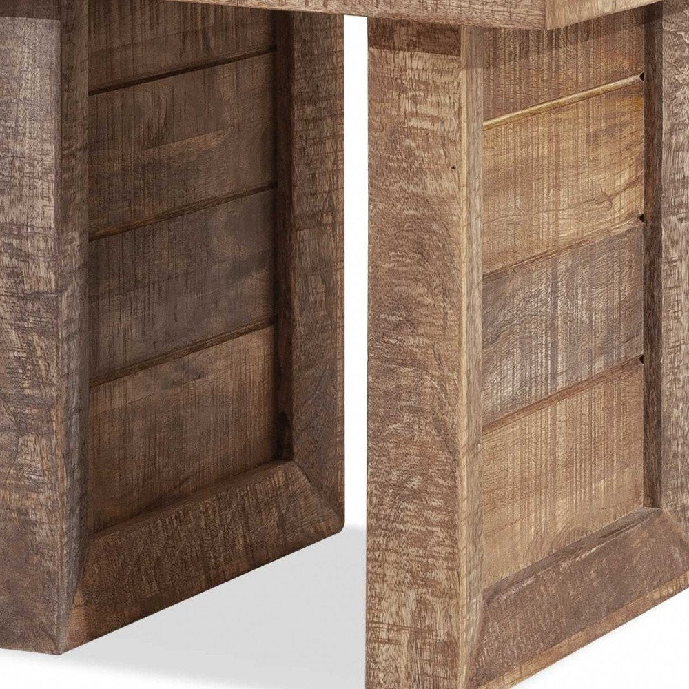 Brown Solid Wood Square End Table - 20-inch