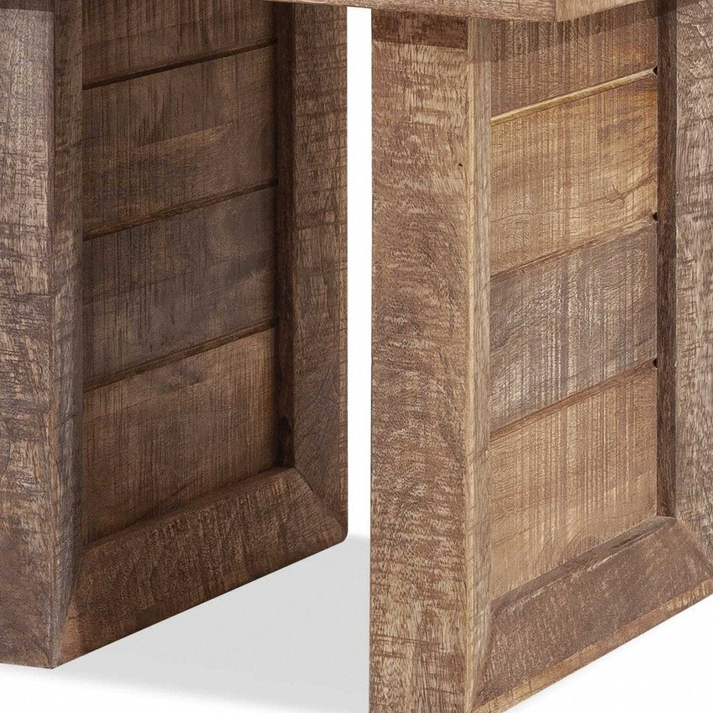 Brown Solid Wood Square End Table - 20-inch