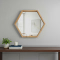 Brown Hexagon Wood Framed Accent Mirror - 21-inch
