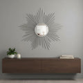 Silver Metal Sunburst Framed Accent Mirror - 32-inch