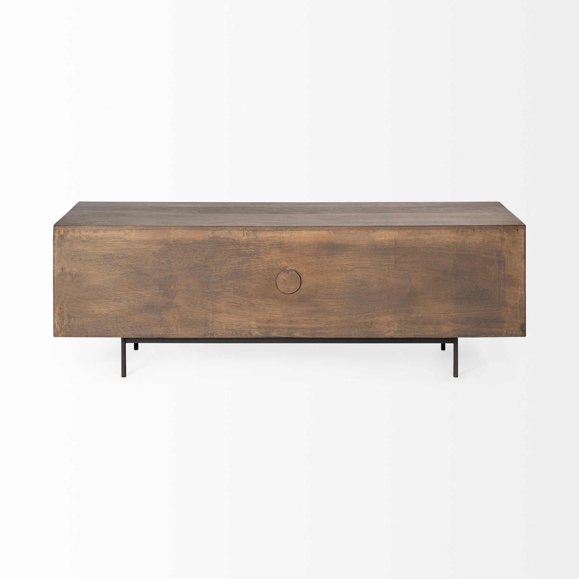 Brown Solid Wood Cabinet Enclosed Storage TV Stand - 20-inch