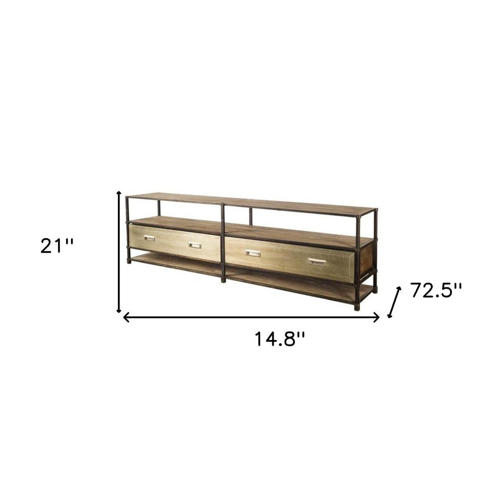 Brown Solid Wood Console Table - 15-inch