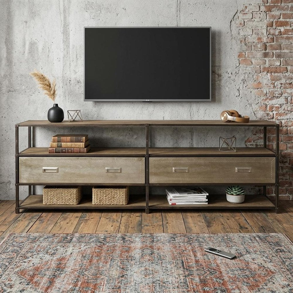 Brown Solid Wood Console Table - 15-inch