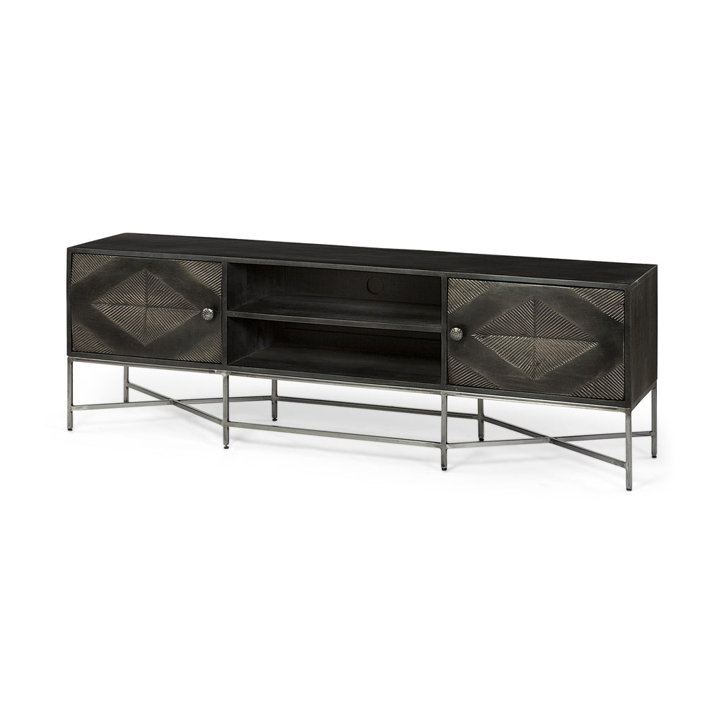Dark Brown Solid Wood Console Table - 16-inch