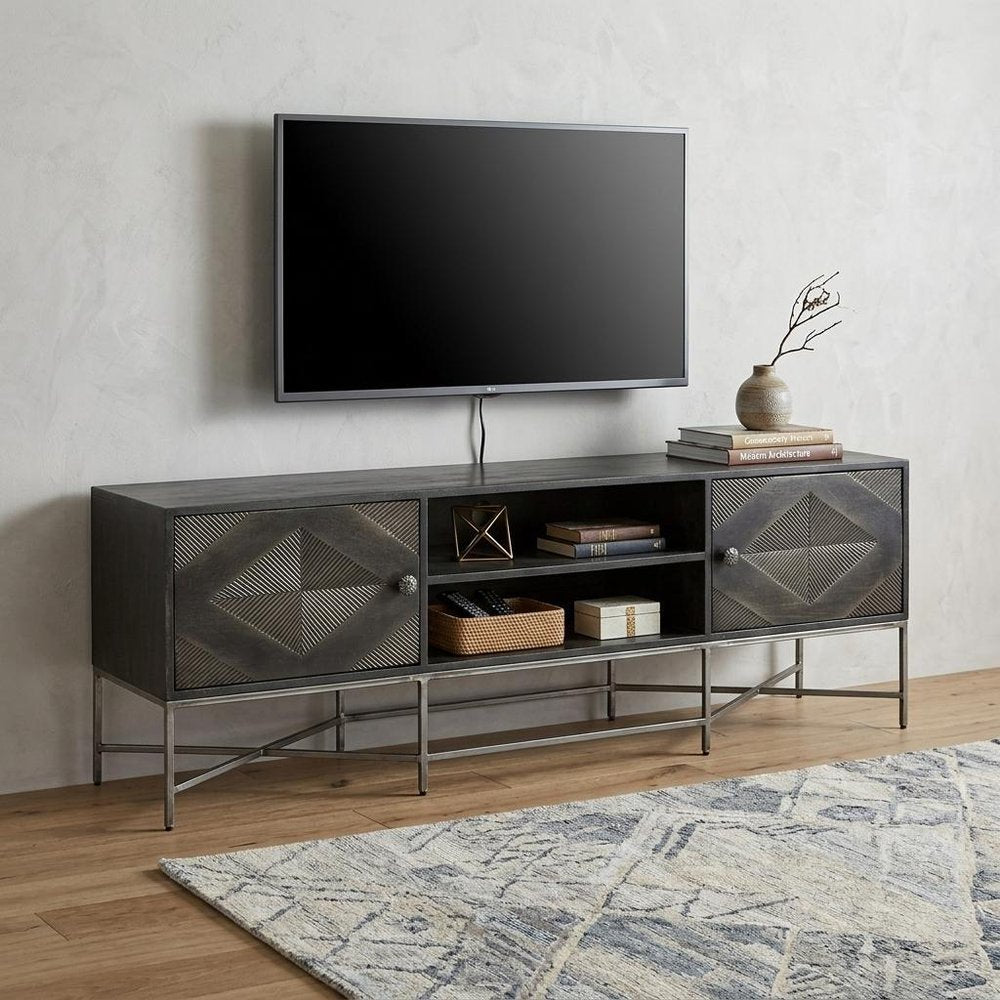 Dark Brown Solid Wood Console Table - 16-inch