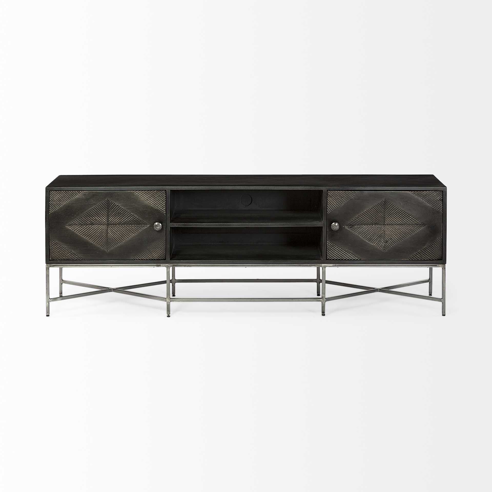 Dark Brown Solid Wood Console Table - 16-inch