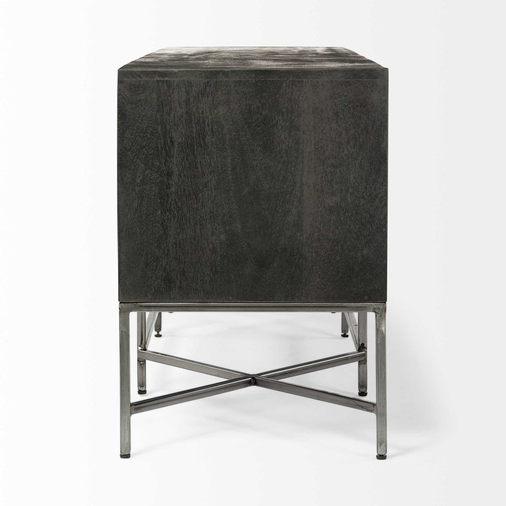 Dark Brown Solid Wood Console Table - 16-inch