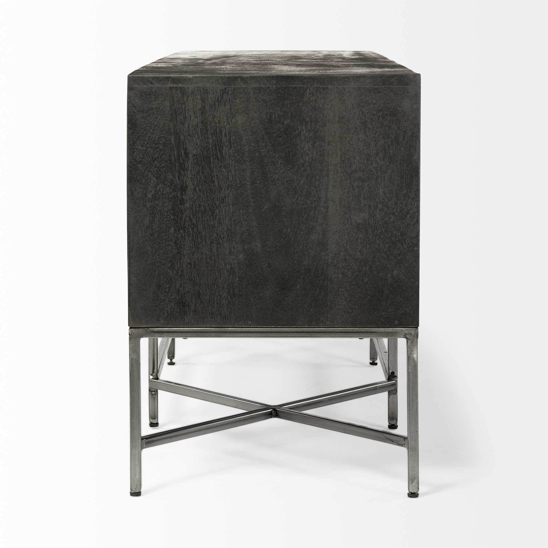 Dark Brown Solid Wood Console Table - 16-inch