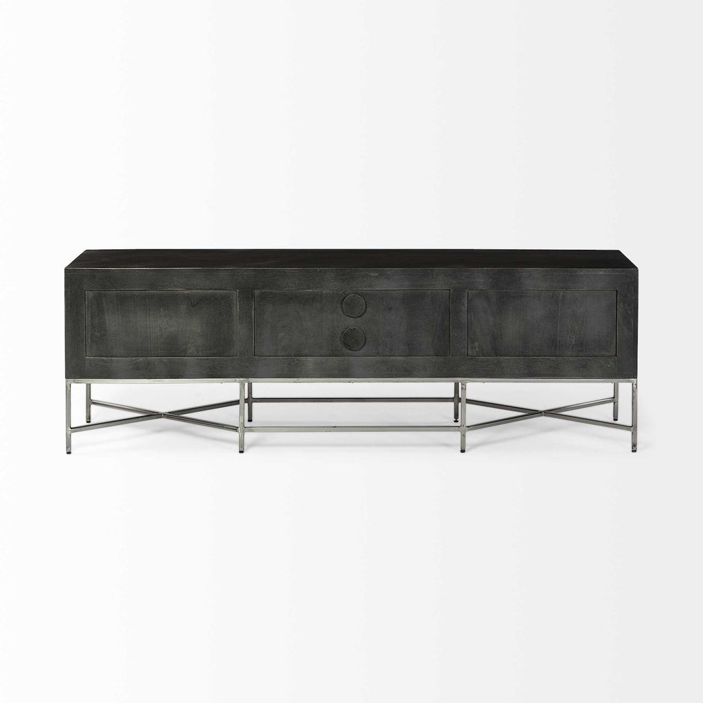 Dark Brown Solid Wood Console Table - 16-inch