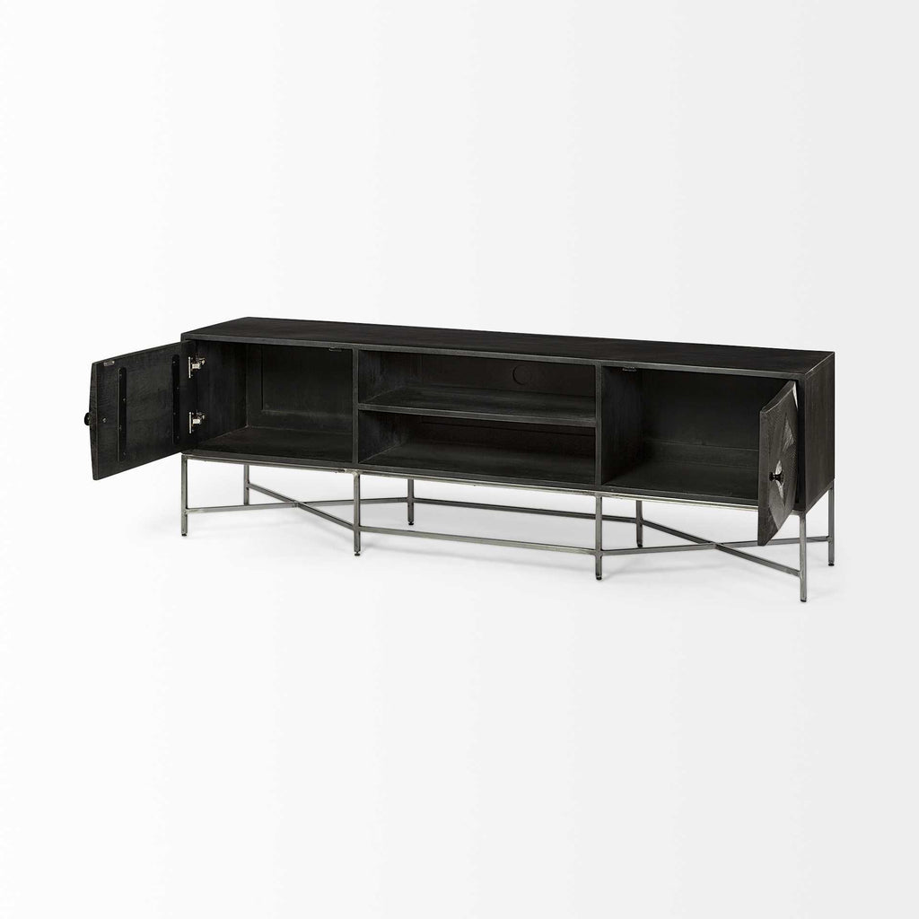 Dark Brown Solid Wood Console Table - 16-inch